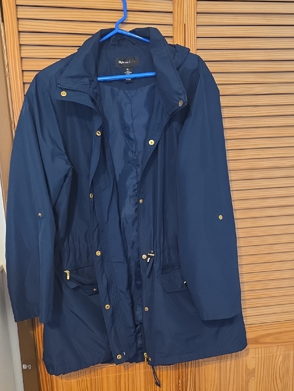 Style & Co. Navy Utility Jacket with Hood